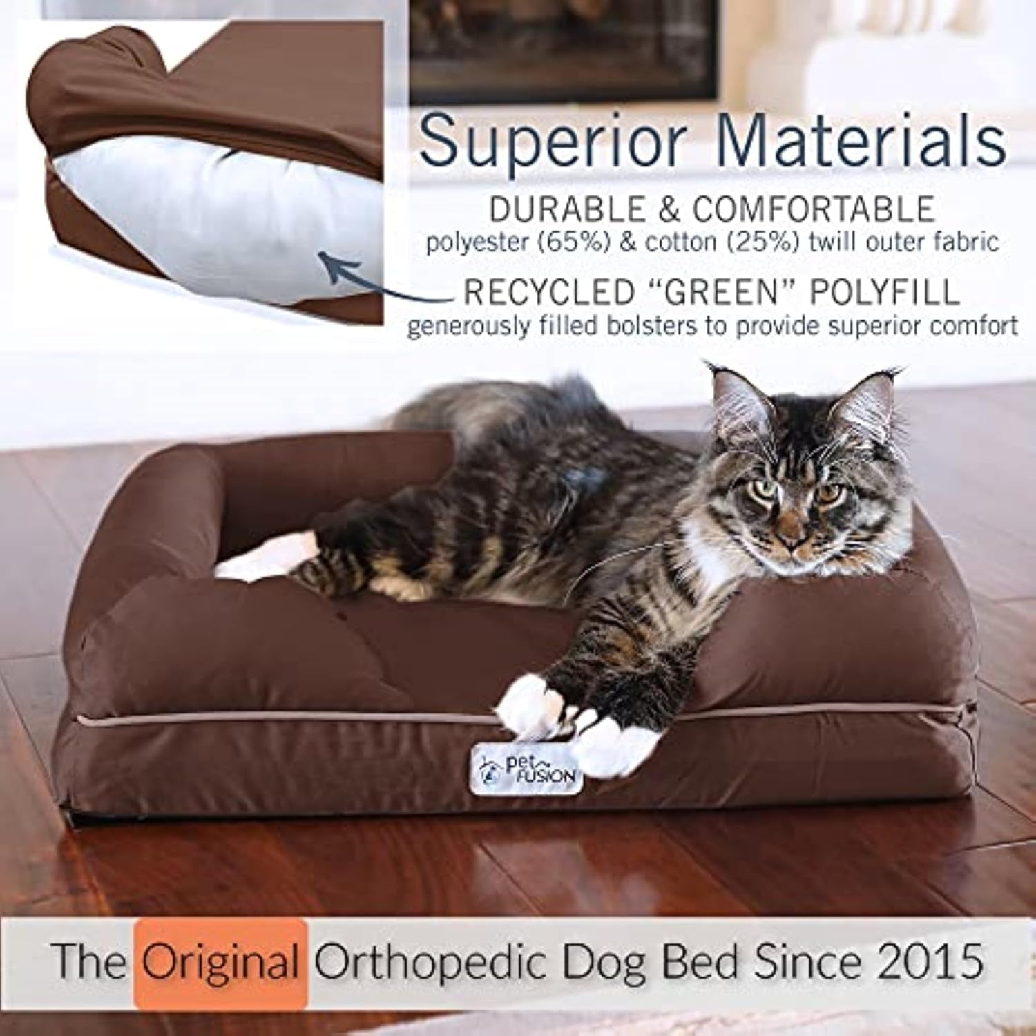 Ultimate Dog Bed, Orthopedic Memory Foam, Multiple Sizes/Colors, Medium Firmness Pillow, Waterproof Liner, YKK Zippers, Breathable 35% Cotton Cover, 1Yr. Warranty, Small (25X20"), Brown