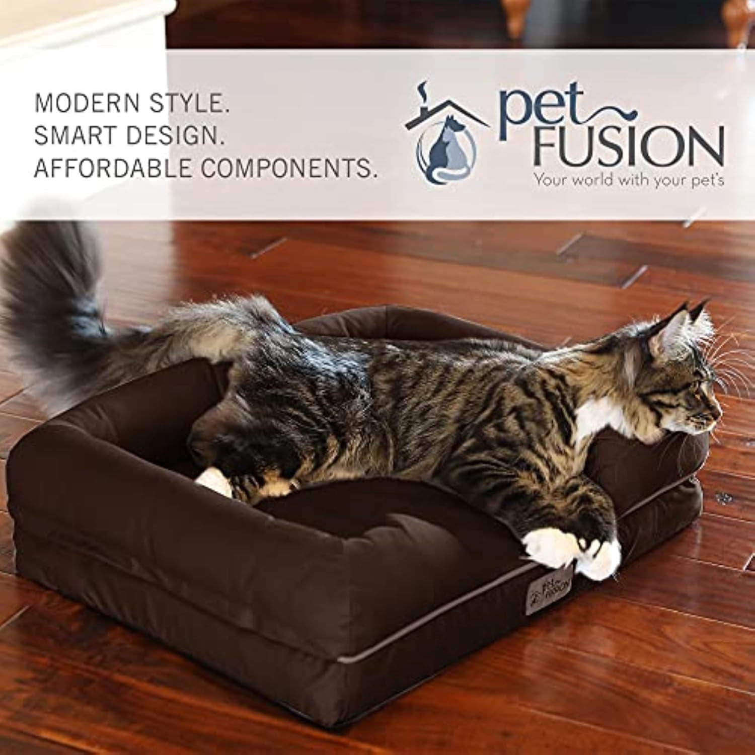 Ultimate Dog Bed, Orthopedic Memory Foam, Multiple Sizes/Colors, Medium Firmness Pillow, Waterproof Liner, YKK Zippers, Breathable 35% Cotton Cover, 1Yr. Warranty, Small (25X20"), Brown
