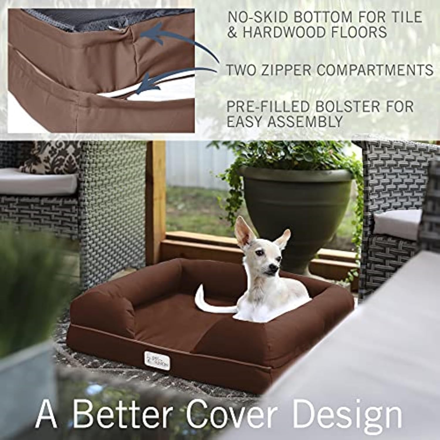 Ultimate Dog Bed, Orthopedic Memory Foam, Multiple Sizes/Colors, Medium Firmness Pillow, Waterproof Liner, YKK Zippers, Breathable 35% Cotton Cover, 1Yr. Warranty, Small (25X20"), Brown